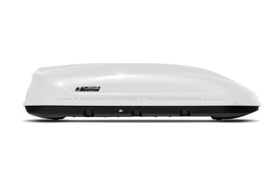 Бокс-багажник на крышу Аэродинамический White "Turino Medium Luxe" ДВУСТОРОННЕЕ открывание